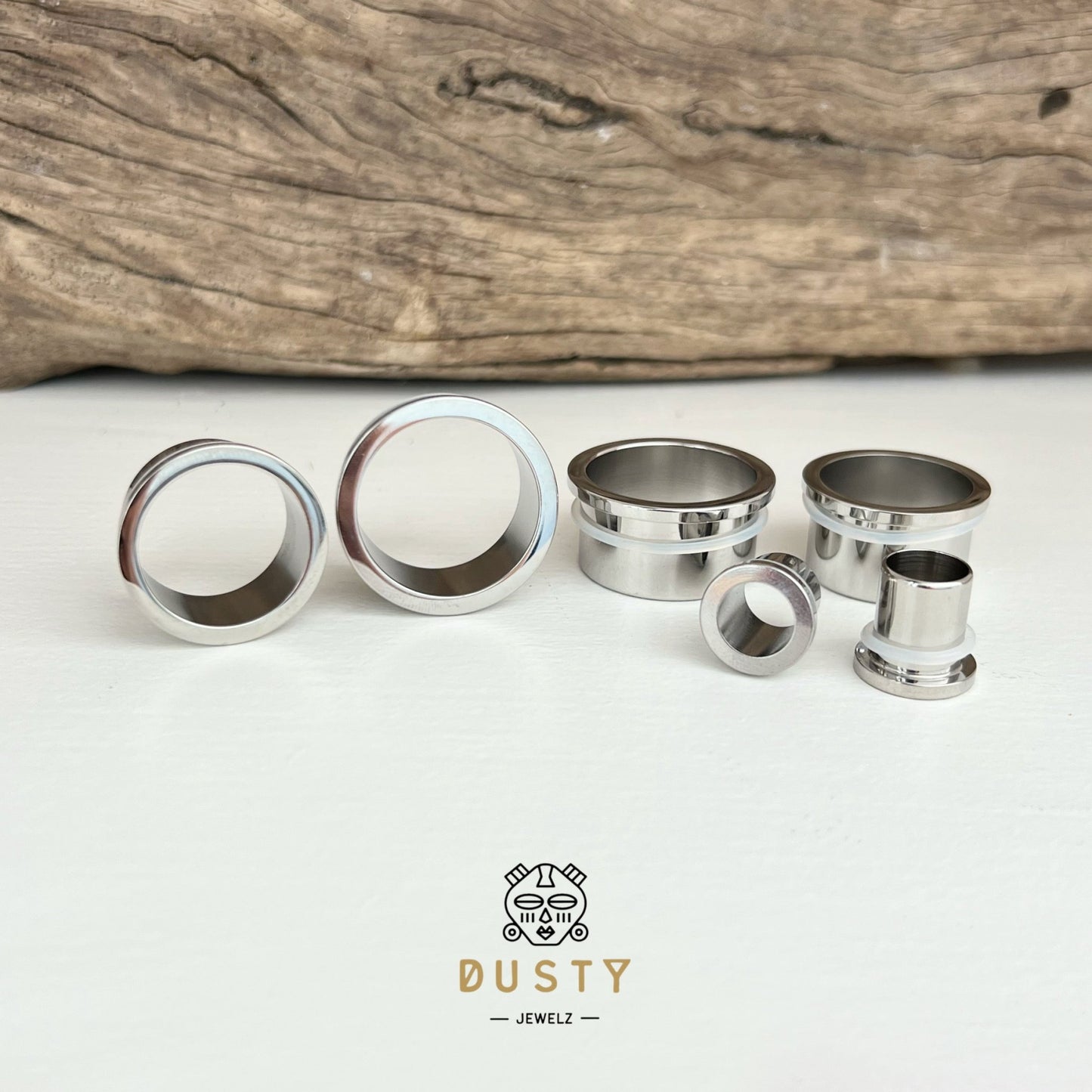 Single Flare Steel Tunnels | Dead Stretching Plugs| 10.5mm-25mm | 0.5mm Increments - DustyJewelz