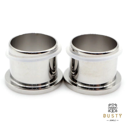 Single Flare Steel Tunnels | Dead Stretching Plugs| 10.5mm-25mm | 0.5mm Increments - DustyJewelz