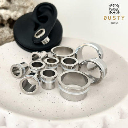 Single Flare Steel Tunnels | Dead Stretching Plugs| 10.5mm-25mm | 0.5mm Increments - DustyJewelz