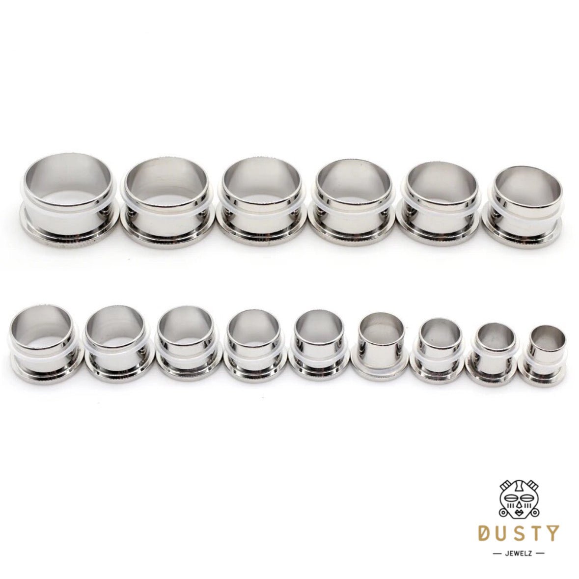 Single Flare Steel Tunnels | Dead Stretching Plugs| 10.5mm-25mm | 0.5mm Increments - DustyJewelz