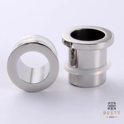 Single Flare Steel Tunnels | Dead Stretching Plugs| 10.5mm-25mm | 0.5mm Increments - DustyJewelz