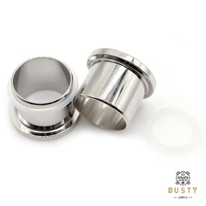 Single Flare Steel Tunnels | Dead Stretching Plugs| 10.5mm-25mm | 0.5mm Increments - DustyJewelz