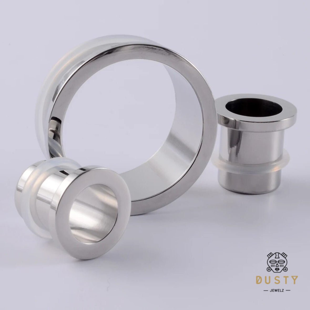 Single Flare Steel Tunnels | Dead Stretching Plugs| 10.5mm-25mm | 0.5mm Increments - DustyJewelz