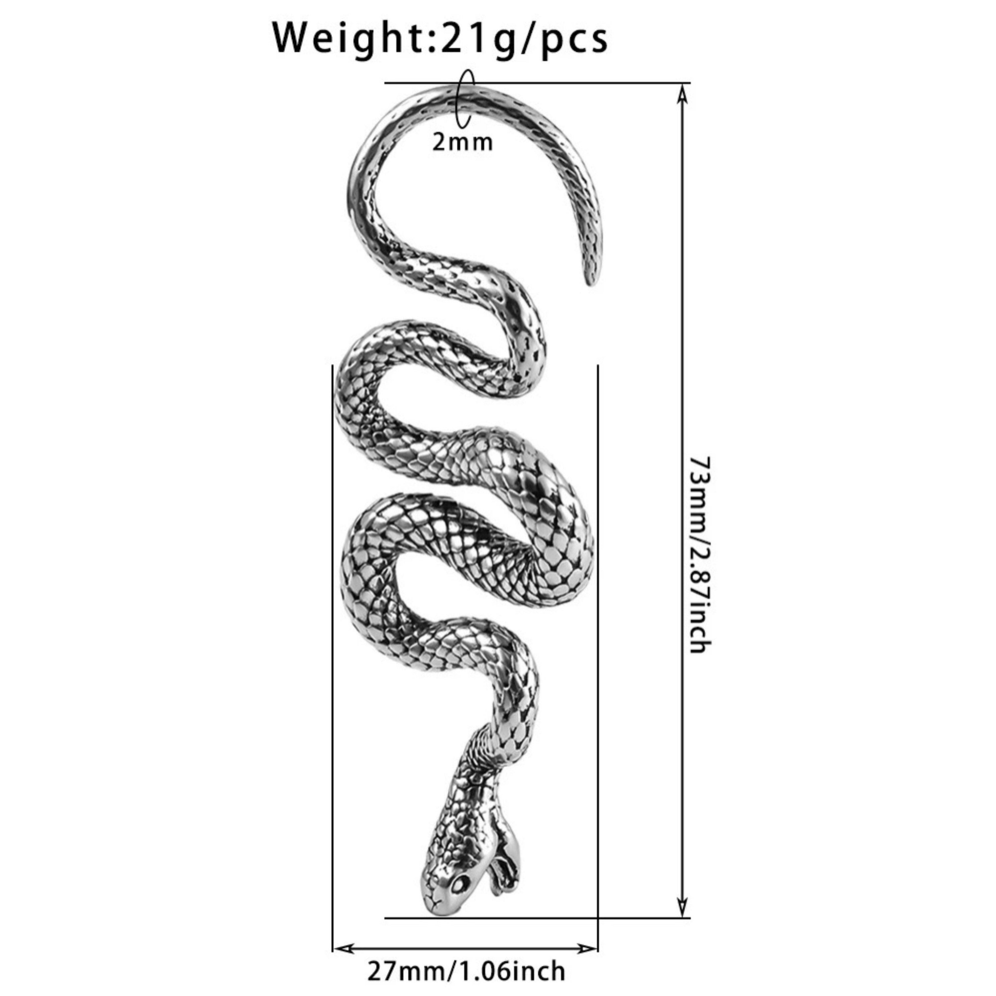 Snake Curl Ear Weights | Snake Hangers Stainless Steel Gauge Ear Weights | Body Jewelry | Ear Hanger | Stretchers - DustyJewelz
