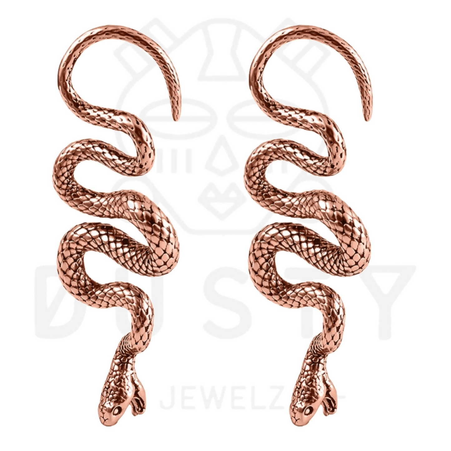 Snake Curl Ear Weights | Snake Hangers Stainless Steel Gauge Ear Weights | Body Jewelry | Ear Hanger | Stretchers - DustyJewelz