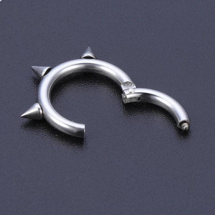 Spike Septum Ring | Steel Clicker - DustyJewelz