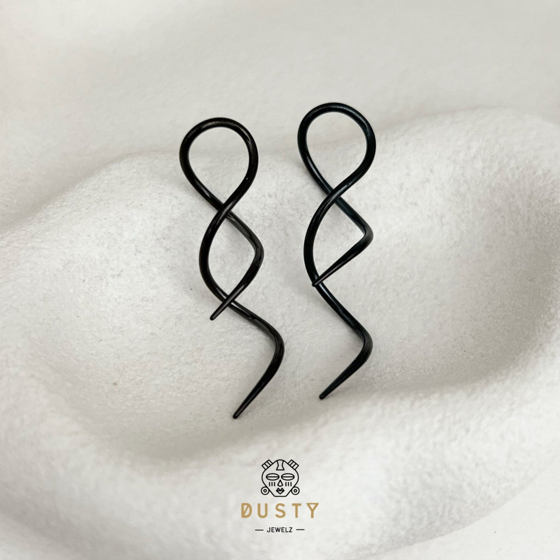 Spiral Twist Tapers | Snake Curl Lobe Hangers - DustyJewelz