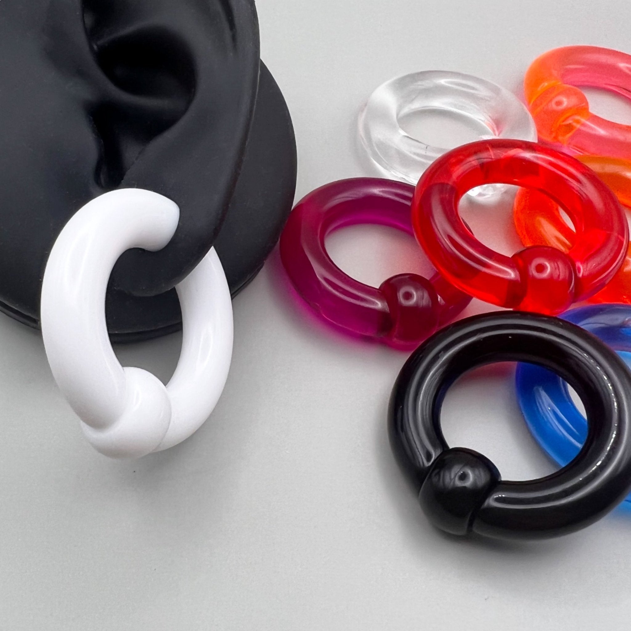 Spring Loaded Cobb Rings Ball Closure Captive Bead Rings | Acrylic BCR Ring – DustyJewelz