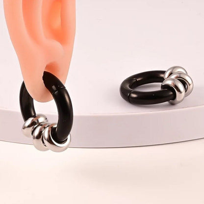 Stacked Circle Ear Weights | Stainless Steel Gauge Ear Weight | Multi Hoops | Ear Plugs | Body Jewelry | Ear Hanger - DustyJewelz