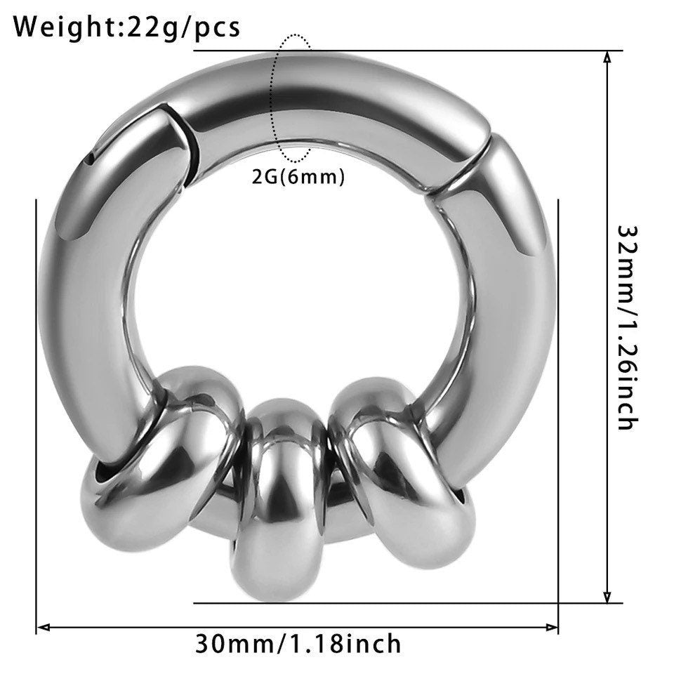Stacked Circle Ear Weights | Stainless Steel Gauge Ear Weight | Multi Hoops | Ear Plugs | Body Jewelry | Ear Hanger - DustyJewelz