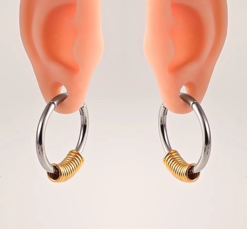 Stacked Circle Ear Weights | Stainless Steel Gauge Magnetic Ear Weight | Multi Hoops | Ear Plugs | Body Jewelry | Ear Hanger - DustyJewelz