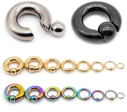 Steel Spring Loaded Ball Closure Ring | BCR Piercing Rings | CBR - DustyJewelz