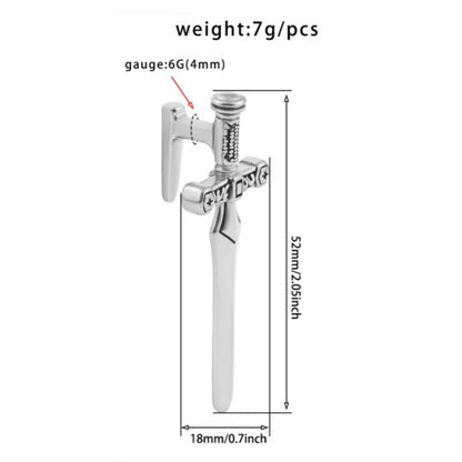 Sword Ear Weights | Dagger Lobe Hanger - DustyJewelz