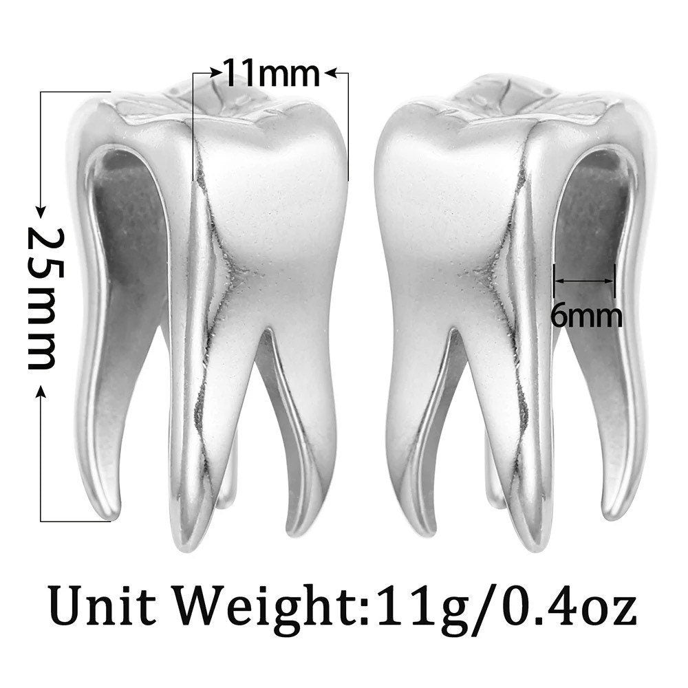 Tooth Ear Weights | Teeth Lobe Hangers - DustyJewelz