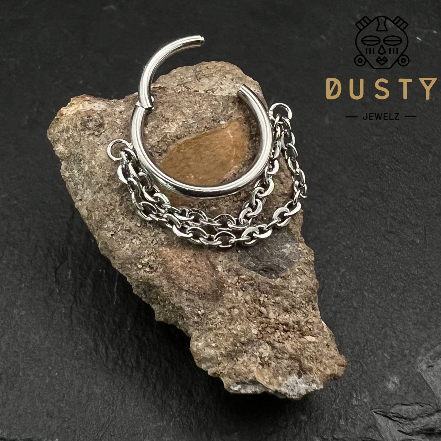 Triple Stack Chain Septum Clicker - DustyJewelz