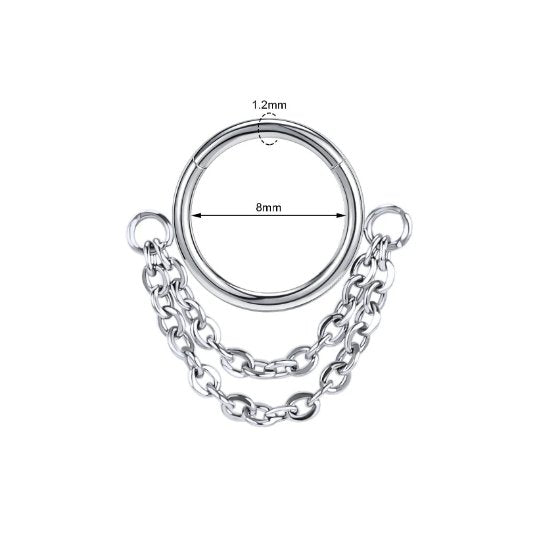 Triple Stack Chain Septum Clicker - DustyJewelz