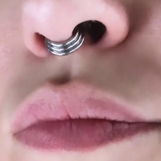 Triple Stacked Septum Ring | Layered Nose Clicker - DustyJewelz