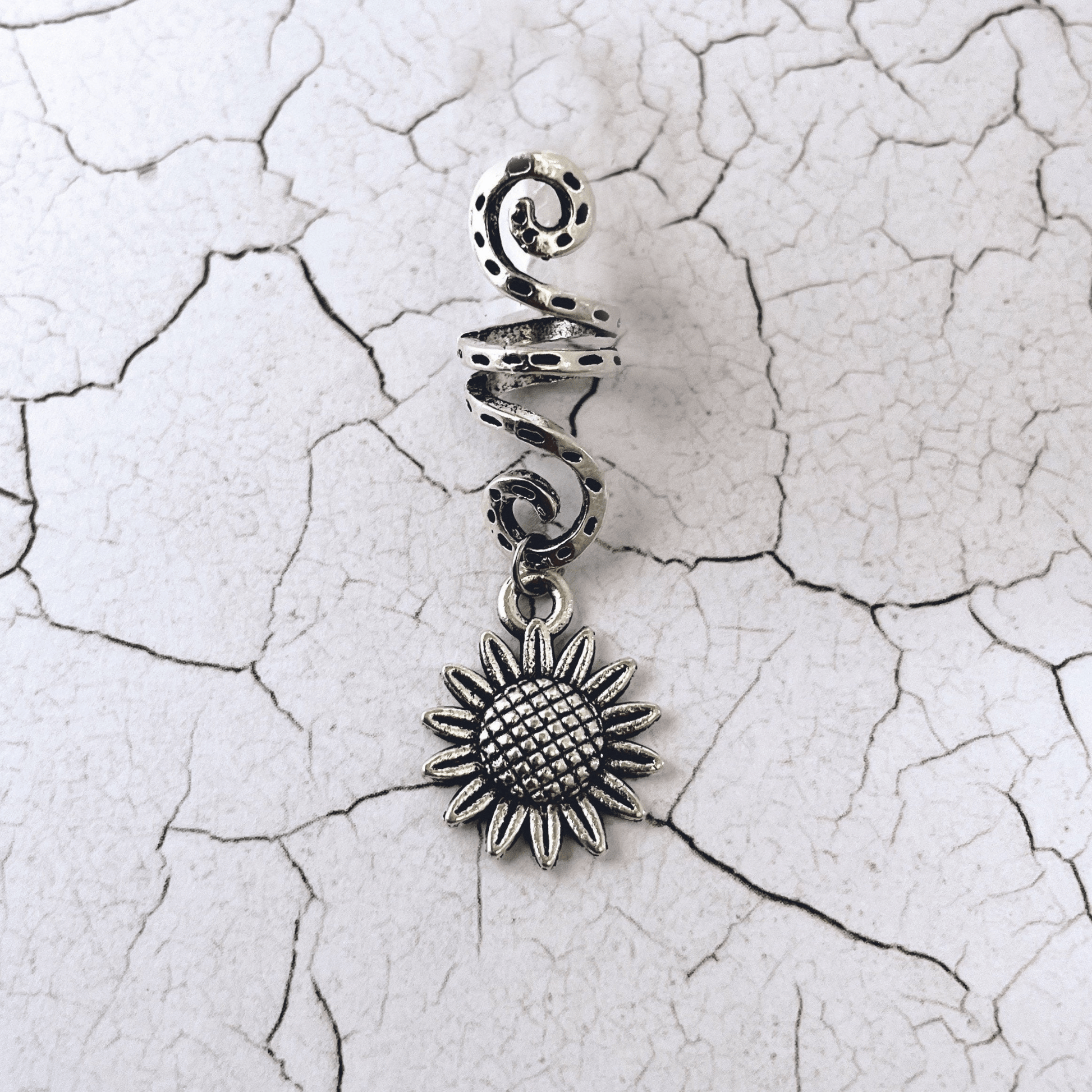 Witchy Dreadlock Beads | Spirals | Cuffs | Rings With Pentagram, Sunflower or Celtic Knot Charms - DustyJewelz