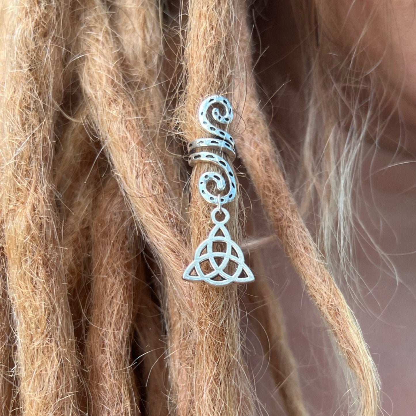 Witchy Dreadlock Beads | Spirals | Cuffs | Rings With Pentagram, Sunflower or Celtic Knot Charms - DustyJewelz