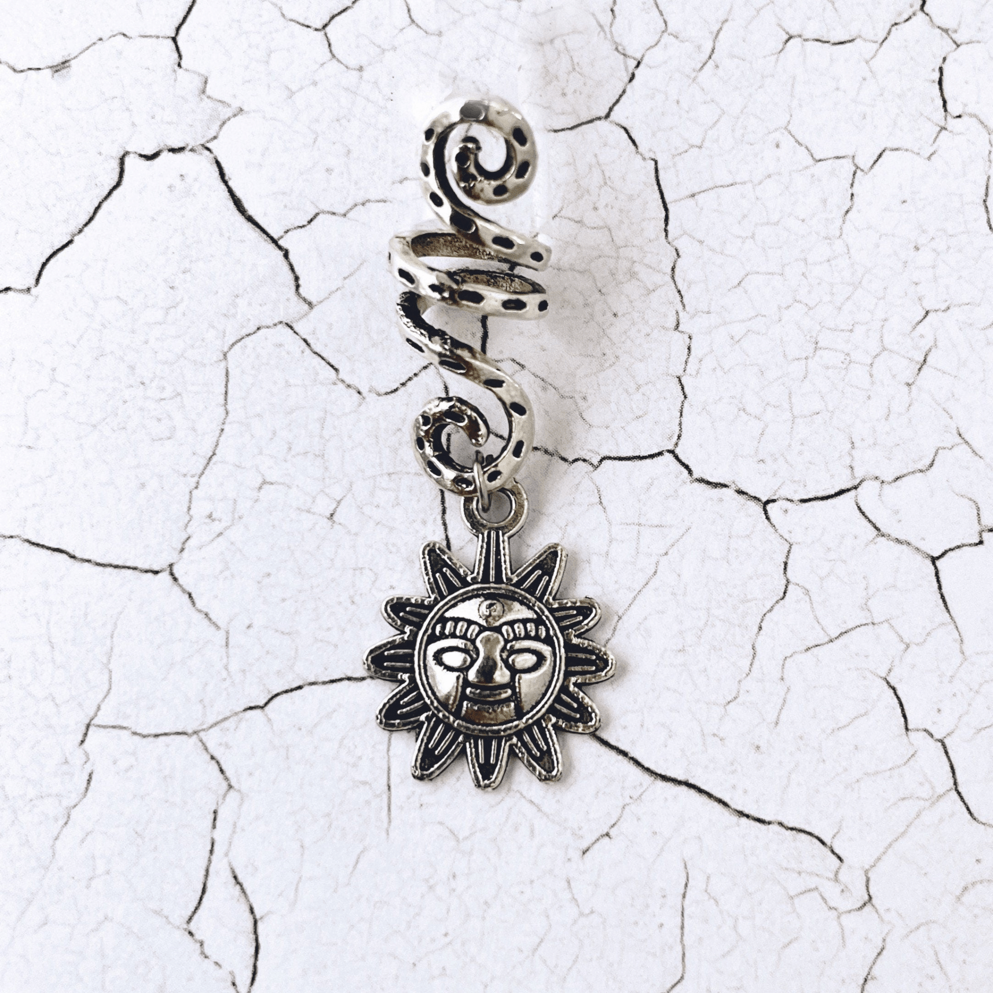 Witchy Dreadlock Beads | Spirals | Cuffs | Rings With Pentagram, Sunflower or Celtic Knot Charms - DustyJewelz