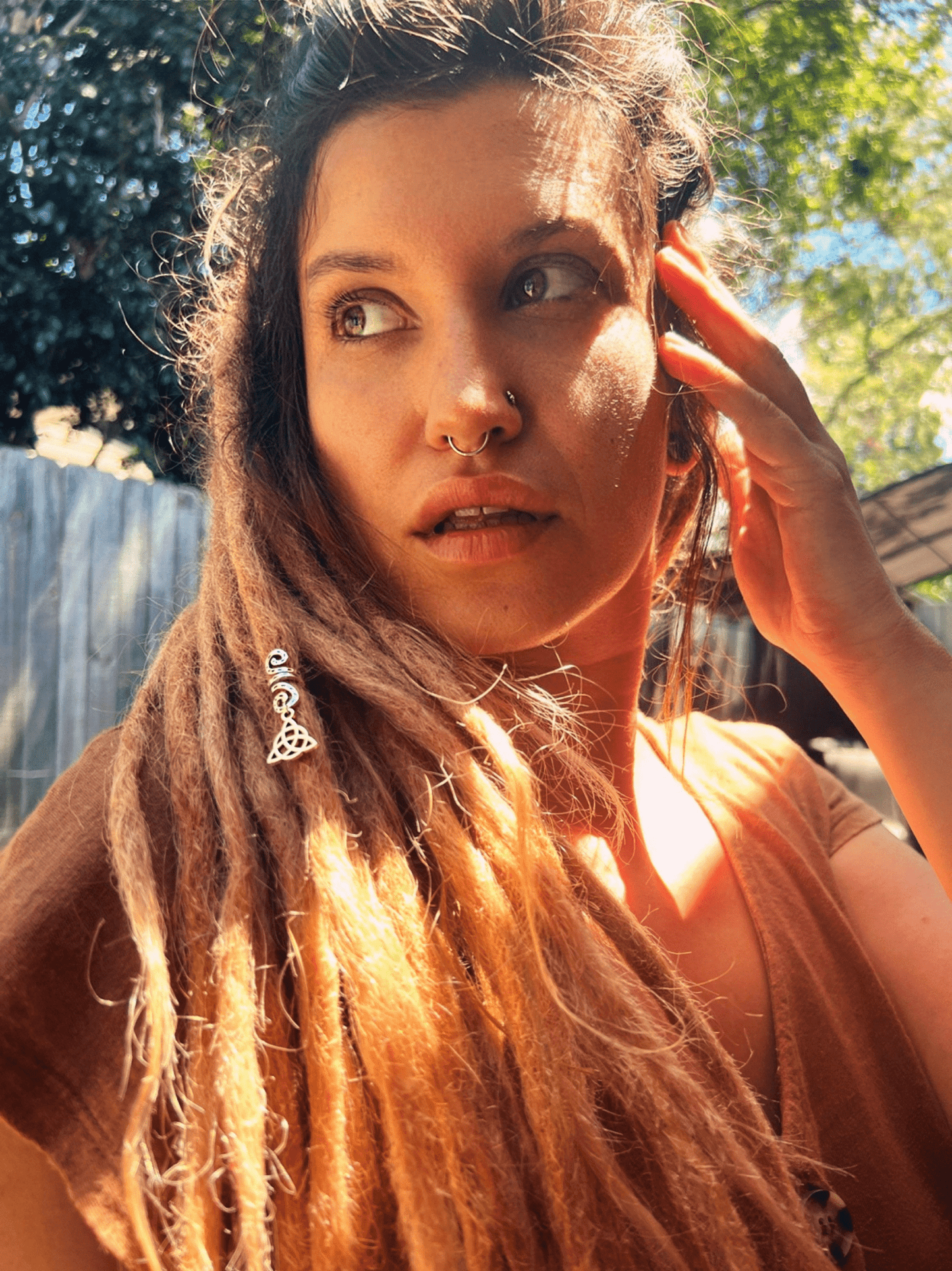 Witchy Dreadlock Beads | Spirals | Cuffs | Rings With Pentagram, Sunflower or Celtic Knot Charms - DustyJewelz