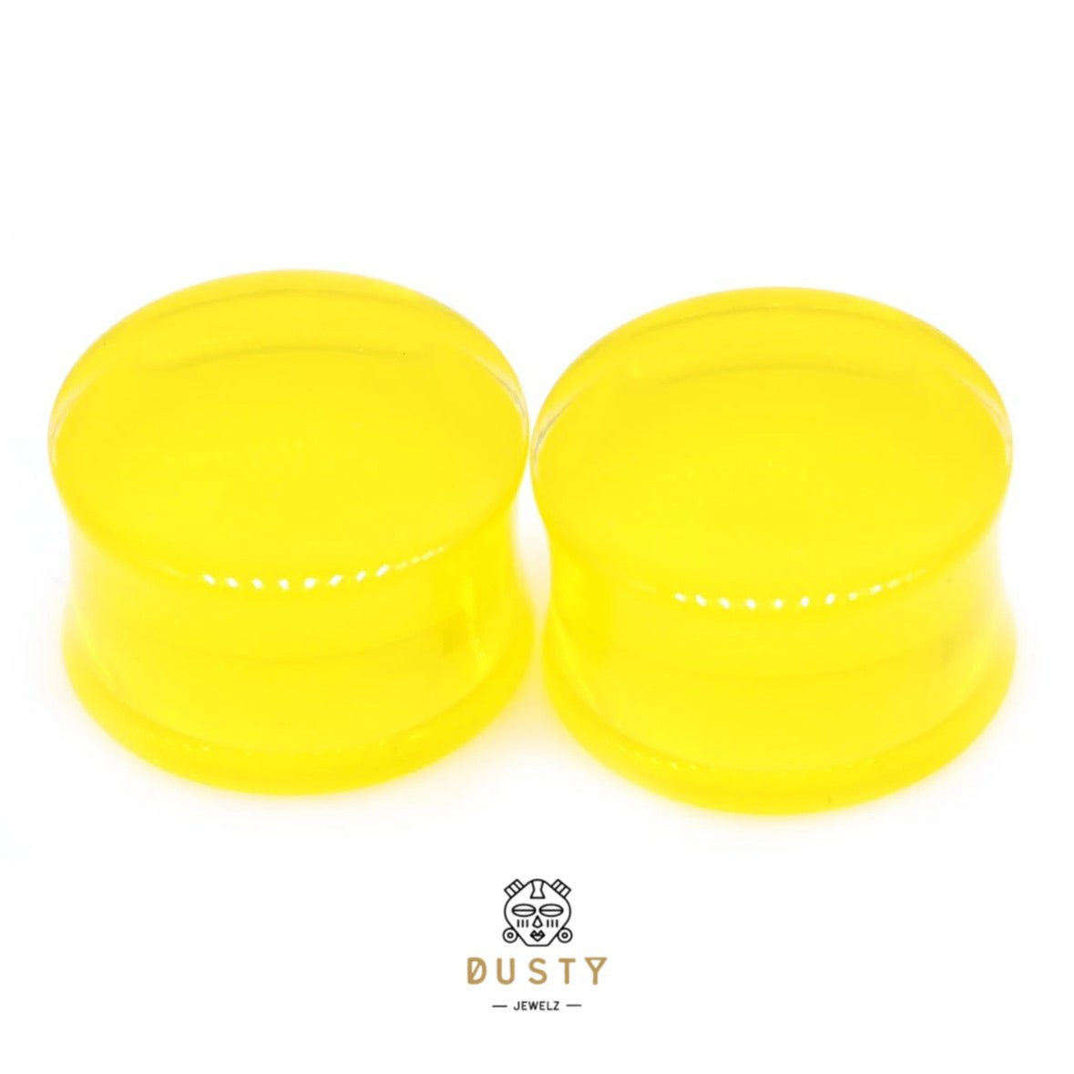 Yellow Acrylic Plugs | Double Flare | 0G - 30mm - DustyJewelz